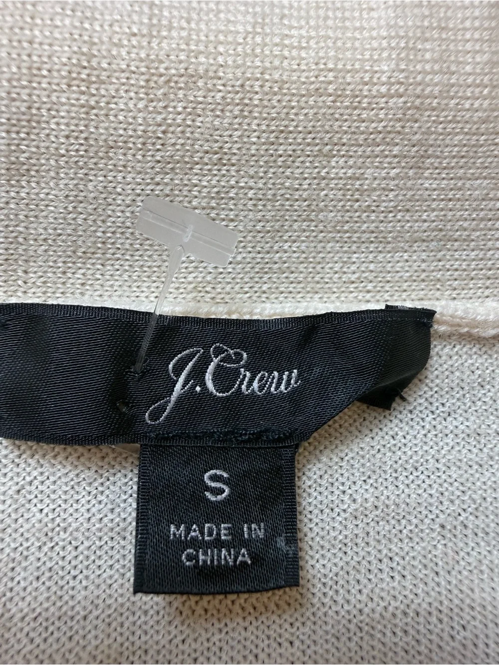 J. Crew Cream Tie-Neck 100% Wool Sweater